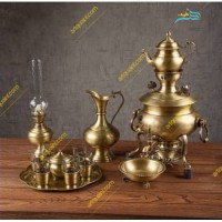 خرید آنلاین، سماور برنجی زغالی 6 لیتری ارتفاع 50 سانتی متر با وزنی سنگین، دارای ورق ضخیم، زیر قیمت بازار | چترزندگی