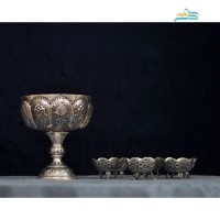 خرید آنلاین، سرویس آجیل خوری شش نفره با آبکاری نقره بدون تغییر رنگ، با پوشش سیاه قلم کوره ای، منحصر به فرد، زیر قیمت بازار | چترزندگی