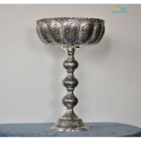 خرید آنلاین، کاسه آجیل خوری سه گوی برنجی، قلمزنی استادانه بدون تغییر رنگ همراه با روکش نقره، زیر قیمت بازار | چترزندگی
