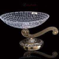 خرید، قیمت و مشخصات تنقلات خوری برنزی با ظرف شیشه ای و طراحی خاص و شیک _ هنرظریف