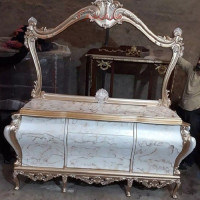 خرید، قیمت و مشخصات آینه کنسول وسط کشو رنگ پولیشی درجه یک و بدنه چوب روس، کیفیت تولید درجه یک _ چترزندگی