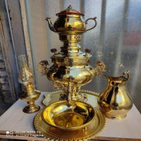 خرید، قیمت ومشخصات سماور زغالی برنجی سه لیتری مدل آیینه ورق برنج ضخیم با کیفیت درجه 1 _ هنرظریف