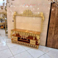 خرید، قیمت و مشخصات میز تلویزیون روکش برنز قاب دار، طرح سیمرغ با چهار کشو با ضمانت کیفیت و ثبات رنگ _ هنرظریف