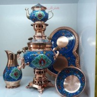 خرید آنلاین، سرویس سماور 5 لیتری مسی، نقاشی دست بسیار خاص و زیبا، با کیفیت عالی، زیر قیمت بازار | چترزندگی