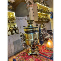 خرید آنلاین، سرویس سماور 26 لیتری سطلی ساده طرح دو خط، با ورق ضخیم و کیفیت درجه یک _ هنرظریف