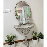 خرید آنلاین، ست کامل آینه و شمعدان و میز کنسول آلیاژ با طراحی زیبا مناسب برای استفاده در منزل _ هنرظریف