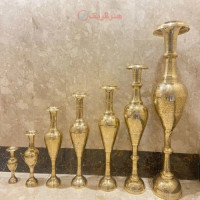 خرید آنلاین، گلدان برنجی هندی، ساده و شیک در 7 سایز متفاوت، قلم زنی هندوستان، زیر قیمت بازار | چترزندگی