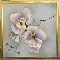 خرید آنلاین، تابلو نقاشی گل یخی بنفش اجرا شده با اکرلیک روی بوم بدون قاب( قاب در صورت سفارش مشتری) بسیار زیبا و با احساس، زیر قیمت بازار | چترزندگی