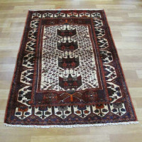 خرید آنلاین، فرش دستباف خمسه زنجان کد 38074 در سایز ذرع و نيم، طرح سيب گلاب با رنگ زمینه كرم، زیر قیمت بازار | چترزندگی
