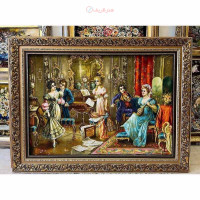 خرید، آنلاین تابلو فرش دستبافت کلاس موسیقی چله ابریشم پر از ابریشم، 50 رج، جنس ابریشم اصل تبریز _ هنرظریف