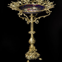 خرید، قیمت و مشخصات میوه خوری پایه دار کنار سالنی برنزی کیفیت رنگ و ساخت درجه یک _ هنرظریف