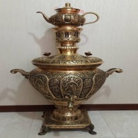 خرید آنلاین، سماور قلم دست دو تکه ارتفاع 140 سانت، با نقش و نگاری خاص وتک، سنگین وزن، با قیمتی مناسب | چترزندگی