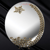 خرید، قیمت و مشخصات آینه دیواری طرح ماه و ستاره بدنه آلیاژ و رنگ ثابت _ هنرظریف