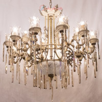 خرید، قیمت و مشخصات لوستر سرامیک کریستال آنتیک و شیک، کریستال های آویزی زیبا _ هنرظریف