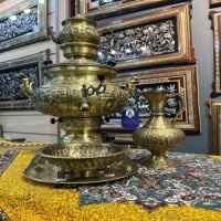 خرید آنلاین، سرویس سماور 6 لیتری گازی قلمزینی خاص با ورق ضخیم و کاربردی، زیبا و ماندگار، با قیمت مناسب | چترزندگی