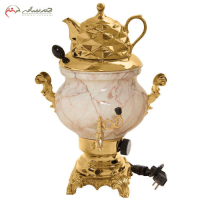 خرید، قیمت و مشخصات سماور 6 لیتری برقی گلستان مدل ماریا، رنگ استاتیک ماربل _ طلایی، طرح سنگی ارزان و با کیفیت _ چترزندگی